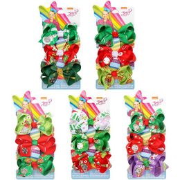 2020 Nieuwe 3 stks / set Kerst Jojo Siwa Meisjes Haar Clips 3 inch Haar Bogen Baby BB Clips Cartoon Kids Haar Barrettes Kinderaccessoires