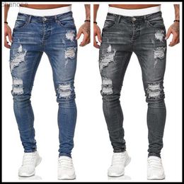 2020 Nieuwe 5 Kleuren Mannen Gescheurde Jeans Mode Slanke Denim Potlood Broek Straat Hipster Cowboy Broek S-3XL Drop Shipping HKD230829