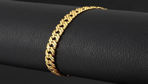 2020 nouveau 6 mm1822cm luxe men039s Bracelet en or plaqué 18K or Bracelets pour hommes femmes bijoux patron chaîne bracelet7552283
