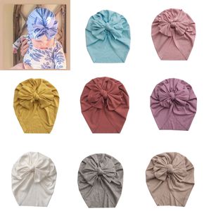 2020 Nouveau 8 Couleurs Bébé Bowknot Turban Chapeaux Nouveau-Né Filles Inde Casquettes Headwrap Infantile Bandeau Bonnet Bonnet pour Enfants Accessoires M1997