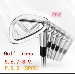 2020 Nuevos clubes de golf 8pcs JPX10 Juego de hierro Golf Ironos Forged Golf Irons 4-9g R/S Flex de acero con cubierta para la cabeza