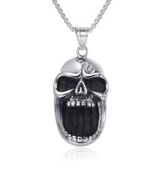 2020 Nieuwe Collectie 316L Titanium Stalen Schedel Hanger Ketting Punk Rock Sieraden Voor Mannen Kan Open Bier Deksel Hele 2466013