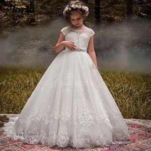 2020 Nouvelles robes de fille de fleur d'arrivée pour les mariages vestidos damihha filles en dentelle de la première communion robes pour filles 255f