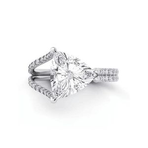 2020 Nieuwe Collectie Solitaire Luxe Sieraden 925 Sterling Silver Pear Cut White Topaz CZ Diamond edelstenen Dames Bruiloft Heart Band Ring Gift