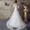 2020 nouvelle arrivée dentelle robe de mariée sirène de dentelle blanche perles manches moitié de la robe train tribunal épaule mariée élégante corset de la mode