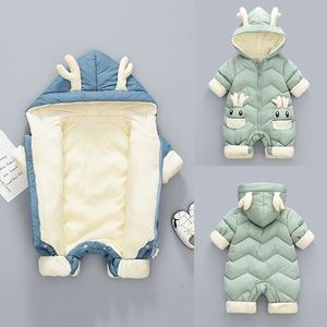 2020 new Baby clothes Winter Snowsuit Plus Velvet Thick Boy Jumpsuit 0-3 Yrs Newborn Romper Baby Girls Overalls Toddler Coat -30 LJ201007