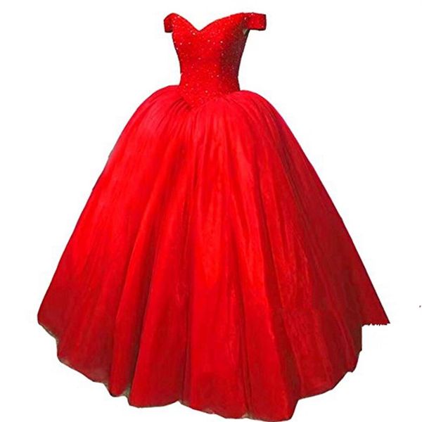 2020 nouvelle robe de bal Quinceanera robe pour 15 ans mode col en v Tulle perle parole longueur robe de soirée Vestidos De 16 Anos QC1258194m