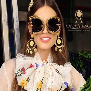 2020 Nouvelles lunettes de soleil de style baroque Lunettes de soleil rétro modernes 207K