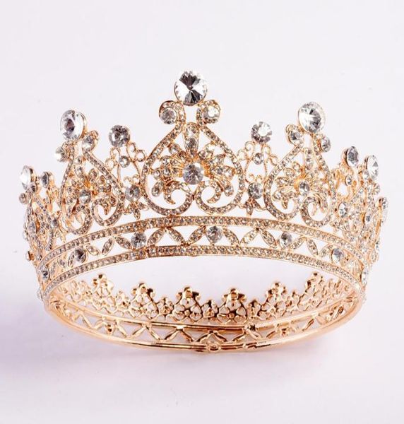 2020 Nouveaux cristaux de luxe Bling Mariage de mariage Silver Gold Rignestone Princesse Queen Bridal Tiara Couronne accessoires