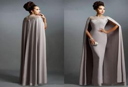 2020 Nouvelles robes de soirée de sirène longue bon marché avec Cape Illusion Coun Lace Mother of the Bride Robes Long Formal Party Prom Robes 8031534