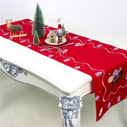 2020 nieuwe kerst ornament tafelkleed santa claus geborduurde tafel vlag restaurant tafelkleed theetafel bruiloft banket decoratie