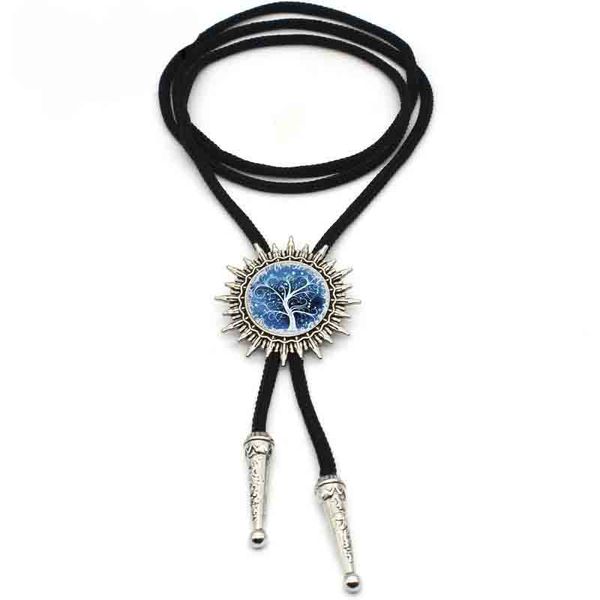 2020 nuevos árboles coloridos vaquero Bolo Tie Vintage Árbol de la vida cuello corbata diapositiva vidrio foto joyería camisa accesorio para hombres y mujeres