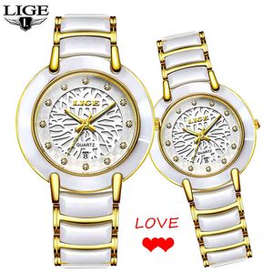 2020 nieuwe paar horloges lige top merk luxe keramische quartz klok waterdicht lichtgevend polshorloge mode vrouwen horloge mannen liefhebbers Q0524
