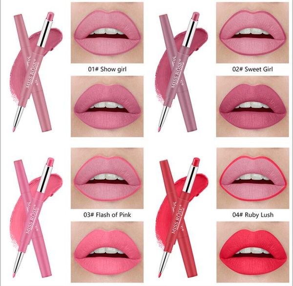 2020 nuevos creativos señorita Rose 20 colores lápiz de labios de larga duración resistente al agua pluma lápiz de labios mate de maquillaje forro