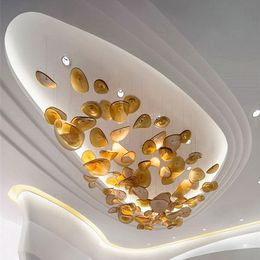 2020 nouveau design verre soufflé Art plaques lustre moderne plafonnier en gros Art moderne verre décoration pièces