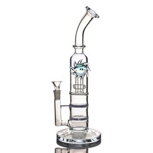 Nieuwe Design Hookahs DAB RIGHT Mysterious Eye Glass Water Bong Mini Pipe Bubbler Purple Bongs Oil Rigs