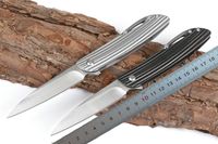 2020 Nouveau design Flipper couteau pliant D2 poignée en acier satiné Lame roulements à billes camping en plein air EDC poche cadeaux Couteaux Porte-