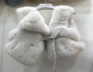 2020 Nieuw ontwerp Women039S Luxe Faux Fox Fur Patched Pu Leather Sashes Kort Vest Ciat Mouwloze Slim Taille Casacos5957604