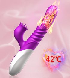 2020 Nouveau vibrateur Dildo Double langue Licking Telescopic Turn G Spot Stimulator Erotic Adult Toys pour femmes T2229124 Vaginal T2229124