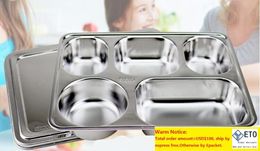 2020 nouveau récipient alimentaire EcoFriendly en acier inoxydable Bento Lunch Box avec 5 compartiments avec couvercle en acier pour adultes et enfants
