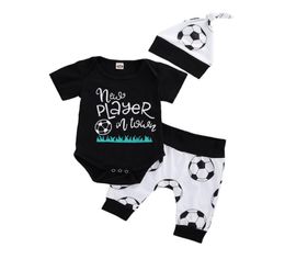 2020 Nuevos juegos de ropa de bebé Emmababy Pantalones Baby Boysuit Sets Threpiece Black Clothing Casual 324M8488640