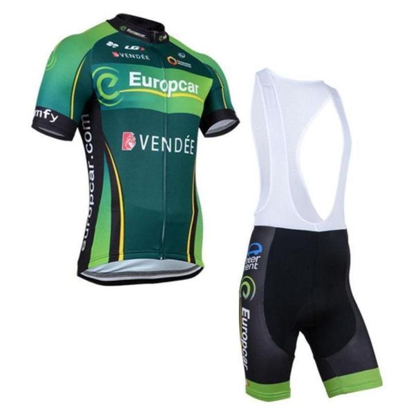 2020 Nuevo equipo Europcar Ciclismo Jersey elegante manga corta bicicleta babero traje hombres verano ciclismo Tops acolchado Gel pantalones cortos Kit L2003147856284143