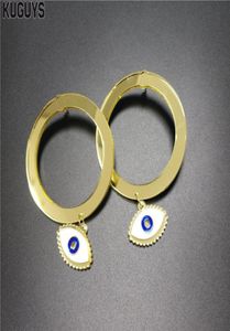 2020 nuevos pendientes colgantes grandes redondos con forma de ojo para niñas y mujeres, aretes colgantes de acrílico con espejo dorado, joyería de moda, accesorios de moda 1891563357748