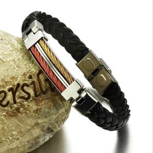 Nueva pulsera de moda, joyería informal, lote mixto, regalo, venta al por mayor, color a juego, costura, moda, pulsera de cuero para hombre por amor