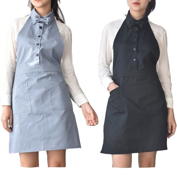 2020 Nouvelle toile de mode Coton tablier Coffee Shop and Barber Tablier de travail Bib Cuisine de cuisine Tabliers pour femme tablier LJ200815