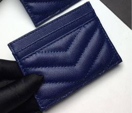 supports de cartes de mode caviar femme mini portefeuille pure couleur cuir soft cuir caillage texture portefeuille avec boîte