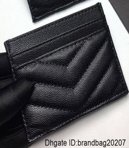 2020 NOUVEAU CARTEURS DE CARDES DE MASSE Caviar Femme mini portefeuille Pure Couleur Généreuse en cuir Texture Luxury Black Wallet With2493601