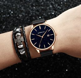 2020 Nieuwe Mode CrRJU Merkhorloges Rose Gold Roestvrij Horloges Dames Dames Casual Jurk Quartz Polshorloge Reloj Mujer