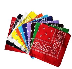 Fashion Hip Hop 100% katoen Bandana Square Scarf 55cmx55cm Zwart Red Paisley -hoofdband gedrukt voor