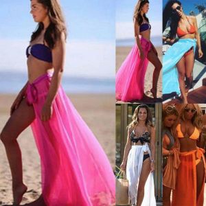 2020 Nieuwe Mode Hot Womens Zwemkleding Bikini Cover Up Sheer Beach Mini Wrap Rok Sarong Pareo Shorts Wit Zwart rood