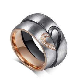 Bagues de Couple en forme de cœur pour femmes et hommes, bague de fiançailles, de mariage, CZ, bijoux fins uniques, cadeau de saint-valentin, nouvelle mode 2020, 2253