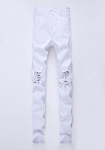 2020 nouvelle mode hommes trous blanc jean européen haute rue moto motard jean hommes hip hop déchiré pantalon mince 12 couleurs7132162