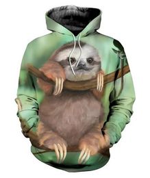 2020 NOUVELLES hommes de mode Sweat à capuche mignon Baby Sloth 3D Print Sweat à capuche Unisexe Sweat-shirt à sweat à sweet de street
