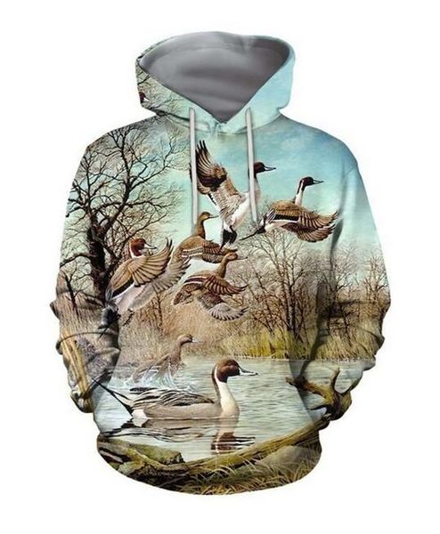 2020 nouvelle mode hommes sweats à capuche chasse canard 3D sweat à capuche imprimé unisexe décontracté streetwear sweat à capuche sweat livraison gratuite AA0207