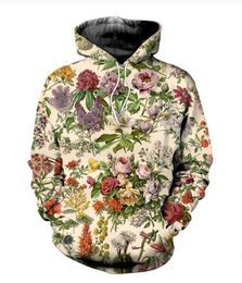 2020 Nieuwe Mode Heren Hoodies Tropische bloemen 3D Print Hoodie Unisex Casual Streetwear Hoody Sweatshirt Gratis Verzending AA0206