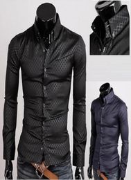 2020 New Fashion Mens Designer Stripes Shirts Shirts Casual Slim Slim Long Sheve Shirts Fit Style Social Camisas Masculinas For Men Che5708428