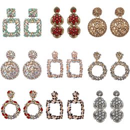 2021 nouvelle mode résine géométrique goutte boucle d'oreille pour les femmes mariage luxe bijoux brillant balancent déclaration boucles d'oreilles bijoux