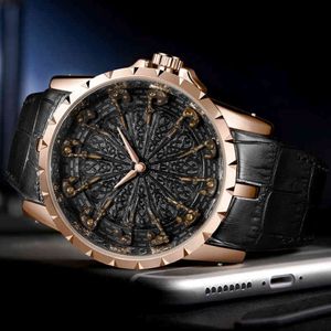2020 Nouvelles montres rétro de mode pour hommes Soft Pu Leather Wrists Wrists Black Knight Dial's Watch Sport Clock Reloj Hombre 257p