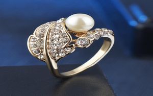 2020 Nouvelle mode Rose Pearl Big anneaux pour femmes Bijoux Bijoux vintage Gold Placing Ring Party Accessoires Cadeaux 4661480