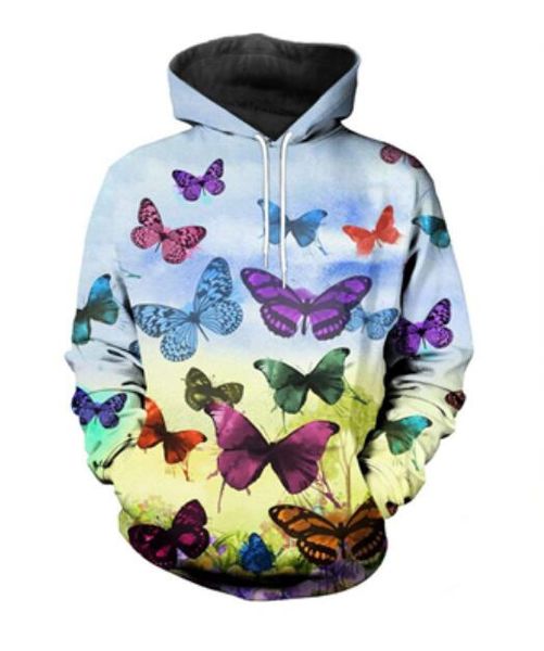 2020 nueva sudadera de moda para hombres/mujeres sudaderas con capucha mariposa estampado divertido 3d sudaderas envío gratis MH0349