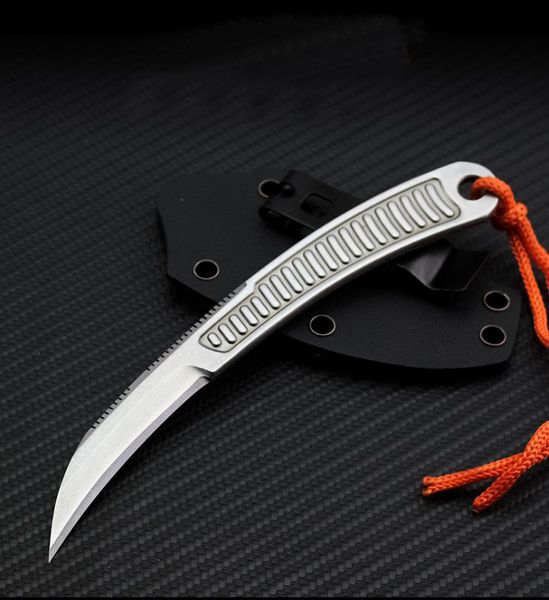 2020 nouveau couteau Karambit tactique à lame fixe 440C lame de lavage de pierre pleine soie poignée en acier inoxydable couteaux à griffes avec Kydex