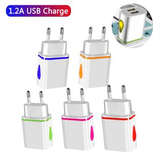 1.2a Dual USB Wall Charger LED LED LICHT POWER AC TELE THES ADAPTER UNIVERSAAL VOOR TELE TELEFS SMART TABLET PC