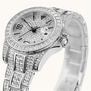 2020 nouvelles dames françaises montres petit cadran montre à quartz femme plein diamant bracelet en acier montre femme étanche horloge calendrier T200420