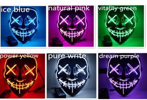 2020 Nouveau masque d'horreur Halloween LED Purge Cover Election Mascara Costume DJ Party Light Up Masks Glow in Dark Colors for Choosing7905466