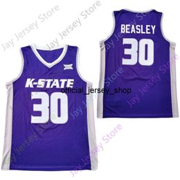 2020 New Kansas State Wildcats College Basketball Jersey NCAA 30 Beasley Violet Noir Tous cousus et brodés Hommes Taille jeunesse