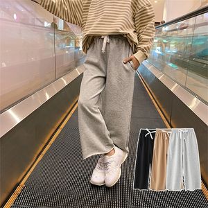 2020 Nouveaux Enfants Filles Pantalon Large Jambe Coton Pantalon Lâche pour Fille Printemps Été Lâche Pantalon Décontracté Vêtements Adolescents 8 À 12 14 16 LJ201019